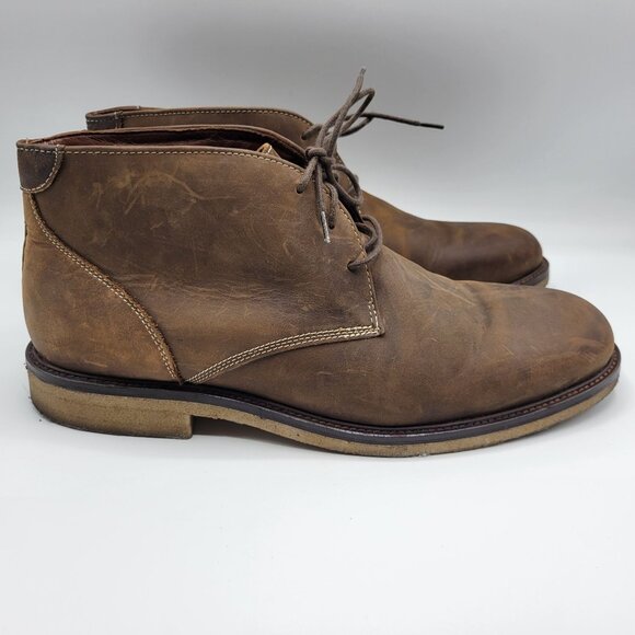 Johnston Muphy Copeland Chukka Leather Ankle Boots 11.5 M Brown - Picture 15 of 16
